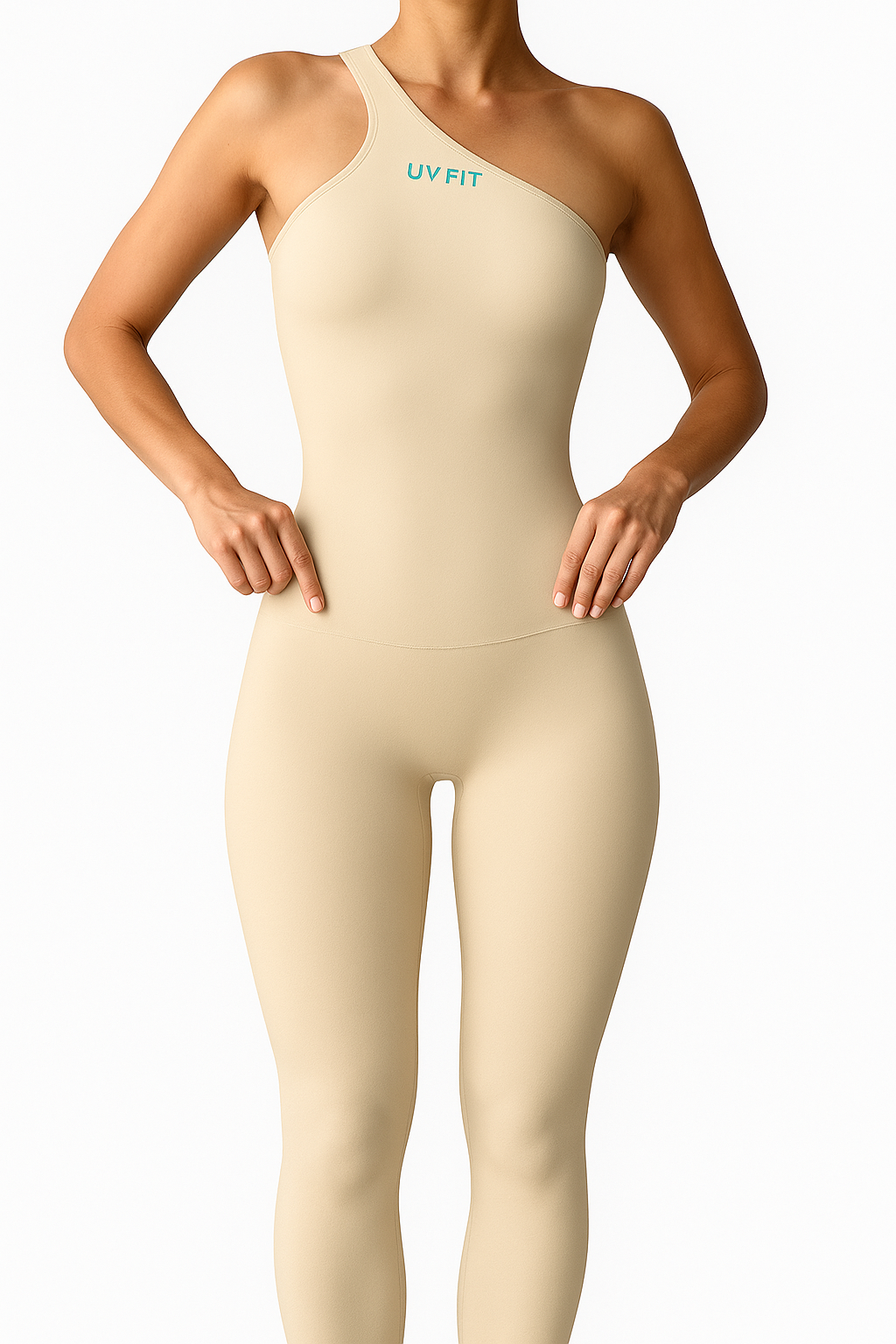 UV FIT New Summer Solid Color One-Shoulder Bodysuit