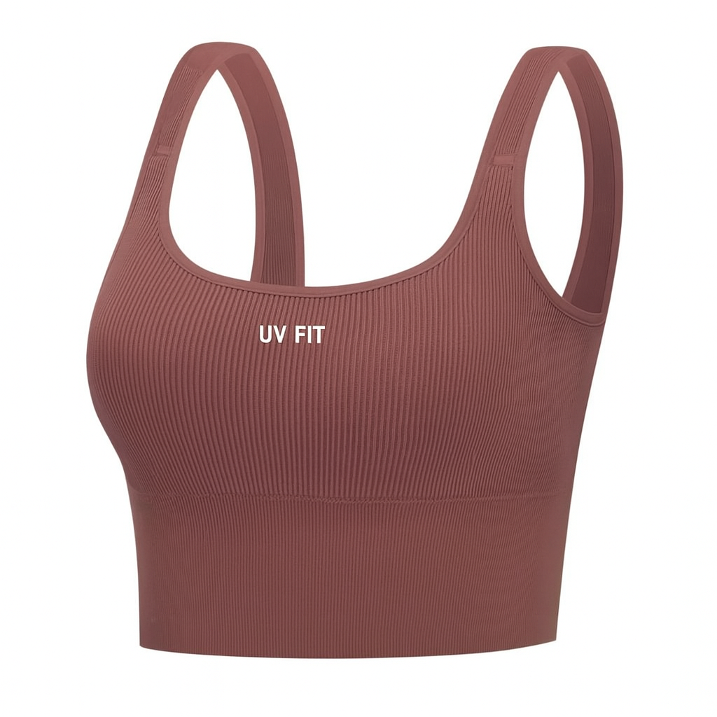 UV FIT Ribbed Crop Top – Seamless Comfort & Style