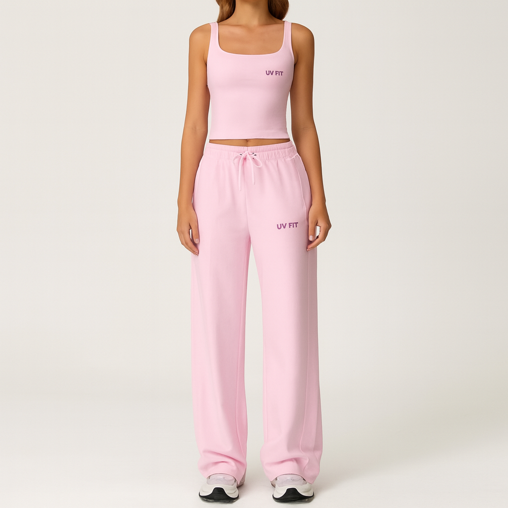 UV FIT Women’s Activewear Set – Tank Top & Wide-Leg Joggers