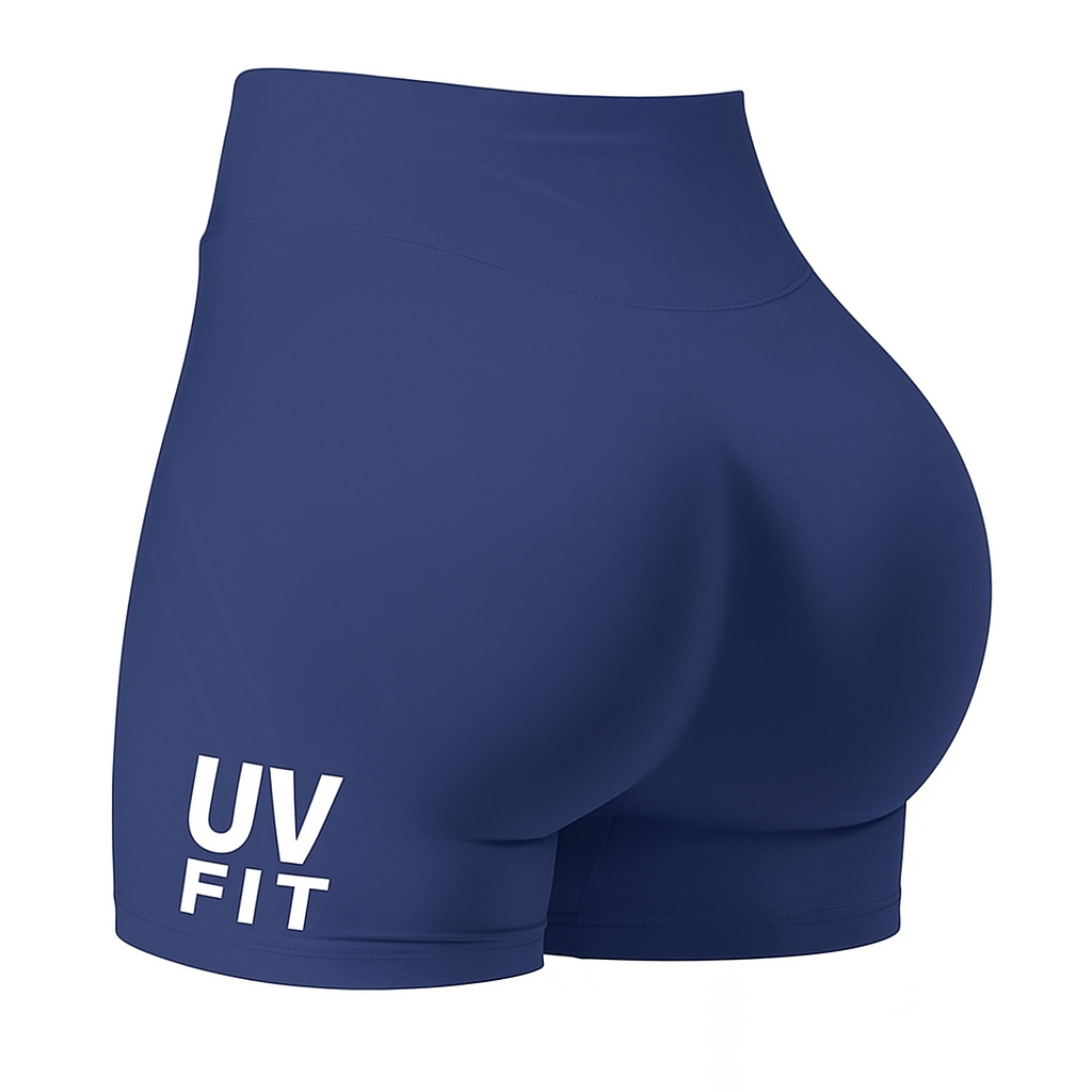 UV FIT Low Ribbed Band Scrunch Bum Seamless Gym Shorts
