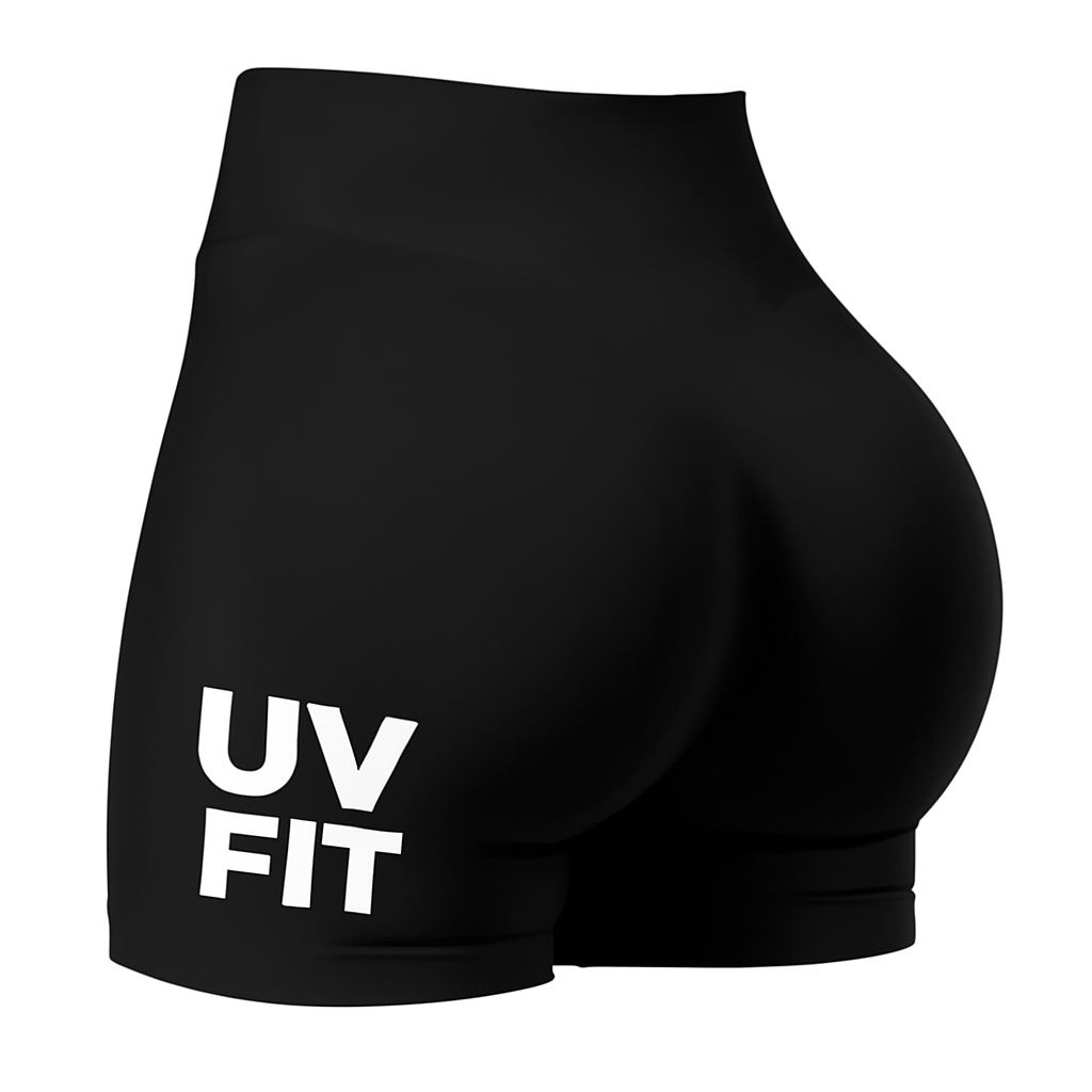 UV FIT Low Ribbed Band Scrunch Bum Seamless Gym Shorts